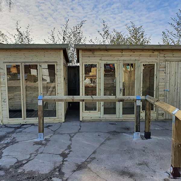 Stylish Oxford Outbuilding Combi Shed Summerhouse with twin doors and 16mm log lap cladding.