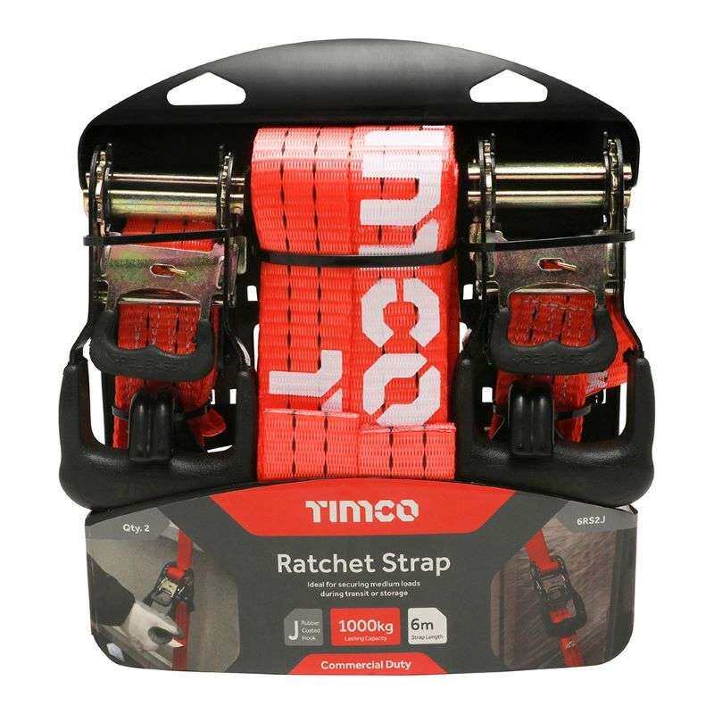 Ratchet Strap x 2 (6m) Commercial Duty