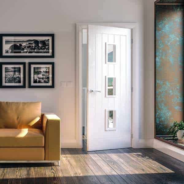Ely Glazed White Primed Door
