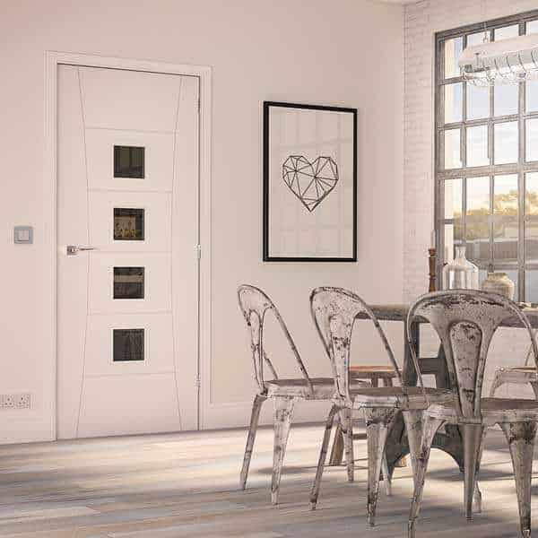 Pamplona Glazed White Primed Door