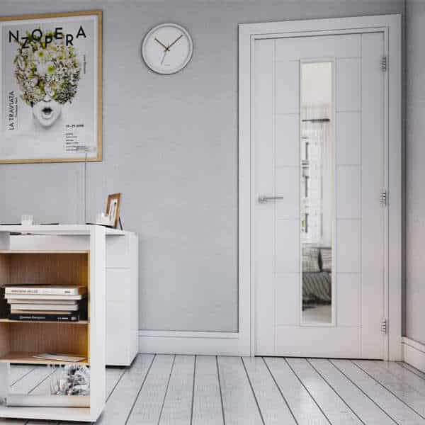 Seville Glazed White Primed Door